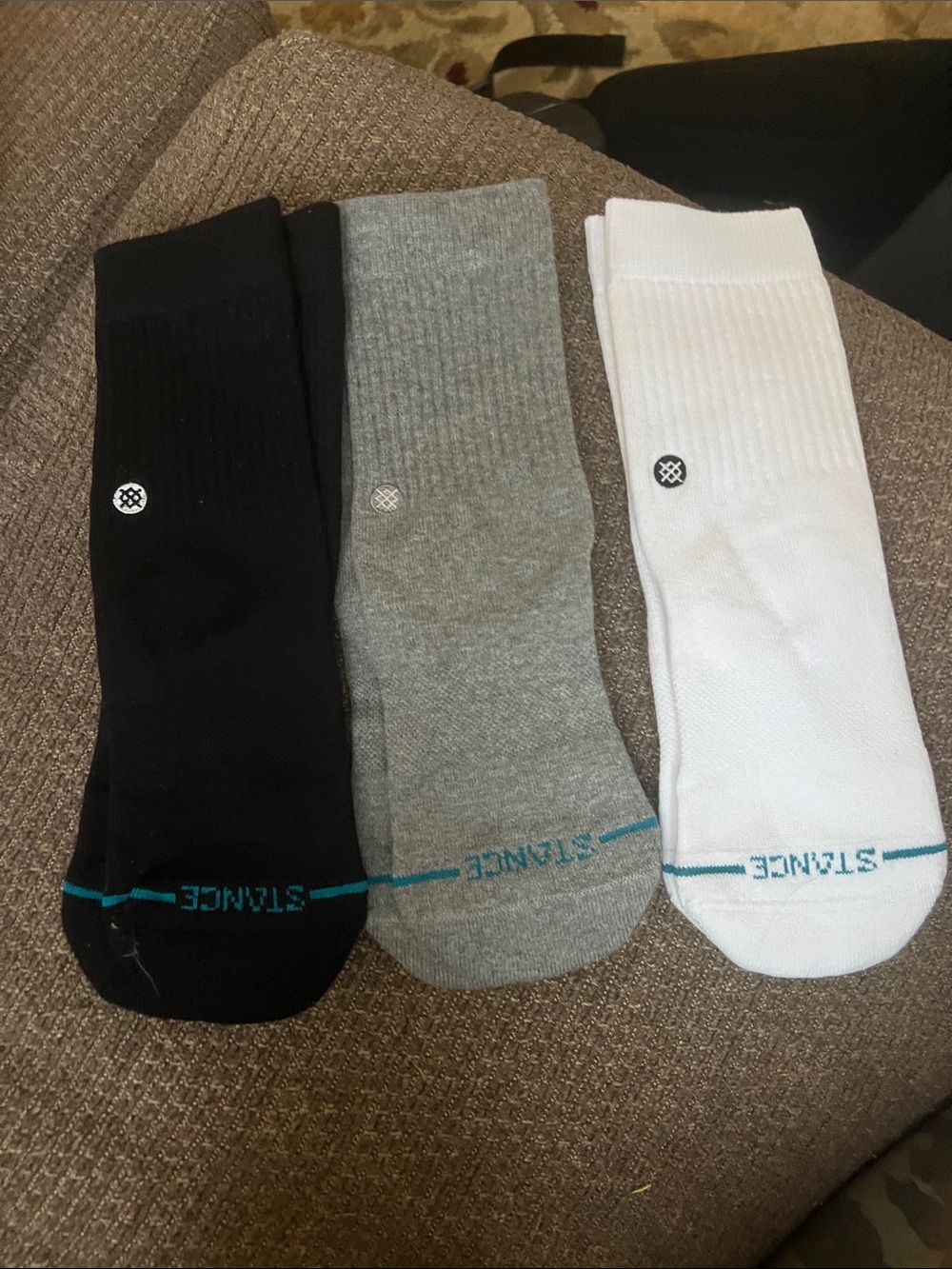 Stance Men's Crew Socks - Black, Gray & White (3-Pack)
